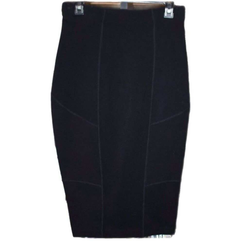 AllSaints Jhodpur Black Coated Pencil Skirt Size 8 US Designer Moto Edgy